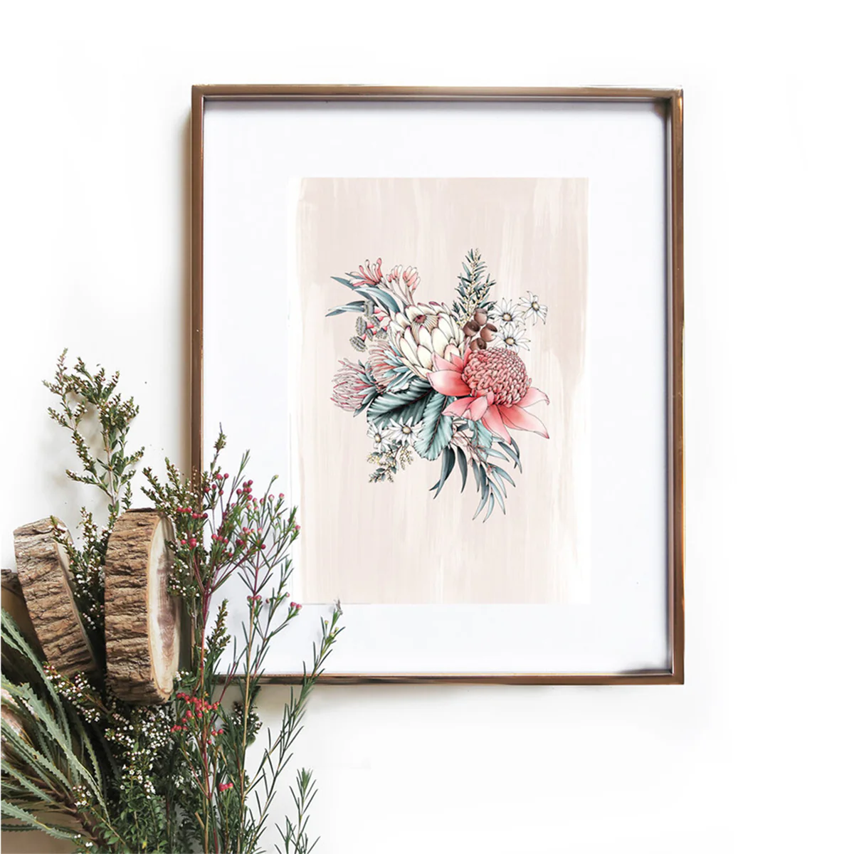 Art Print A3 Cream Natives - Typoflora