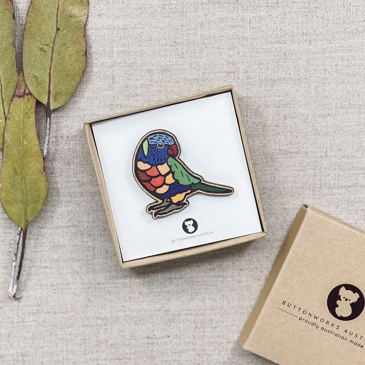 Brooch Coloured Lorikeet - Buttonworks - Image 2