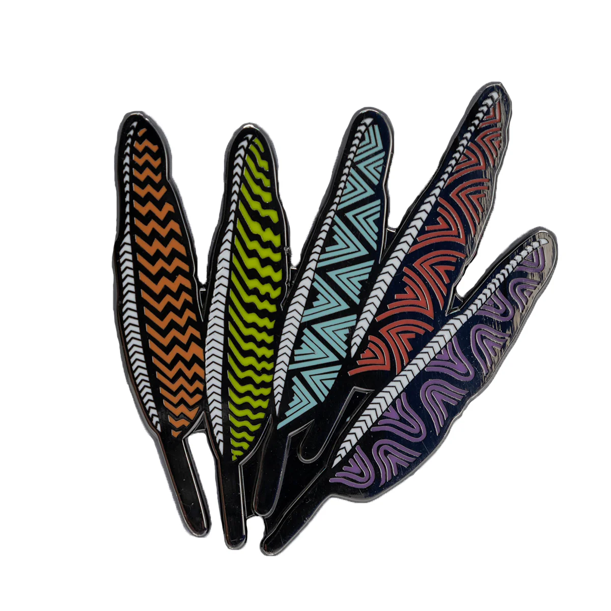 Brooch / Pin Five Feathers - Ngarga Warendj