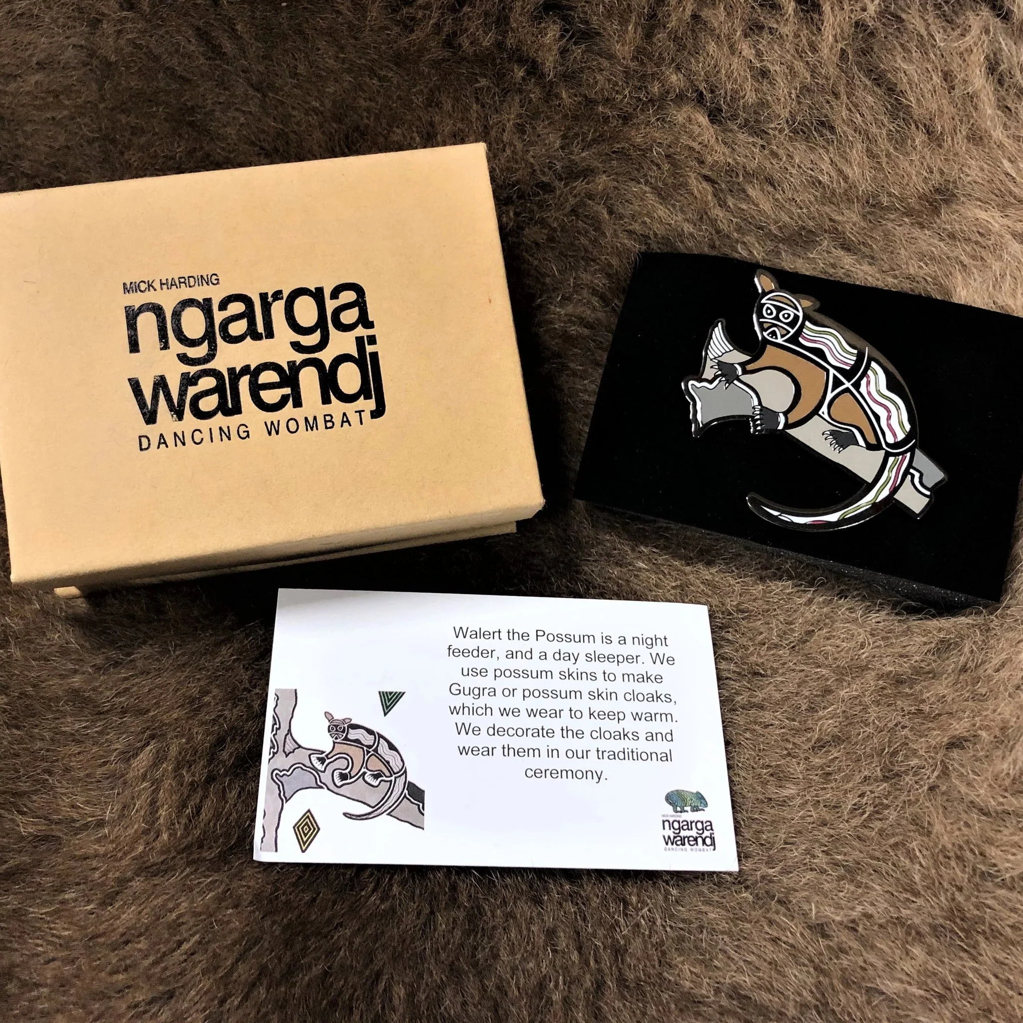 Brooch / Pin Walert the Possum - Ngarga Warendj - Image 2