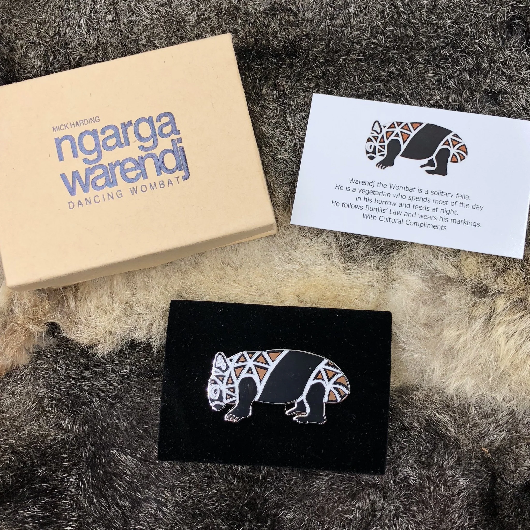 Brooch / Pin Wombat - Ngarga Warendj - Image 2