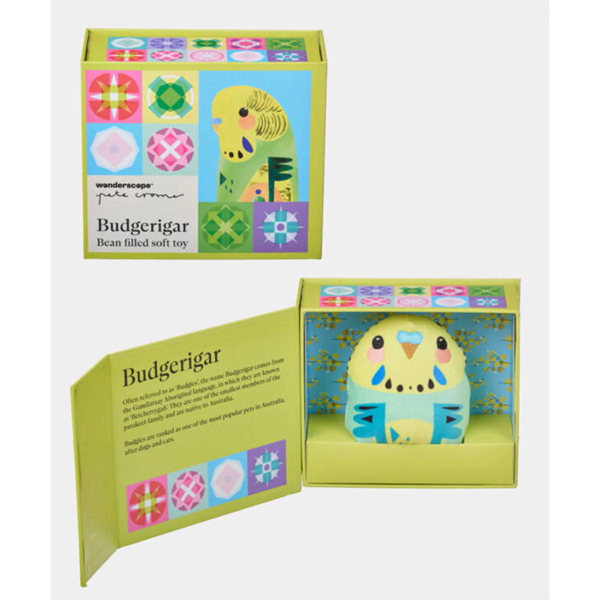 Budgerigar Soft Toy in Box Pete Cromer - Wonderscope - Image 2
