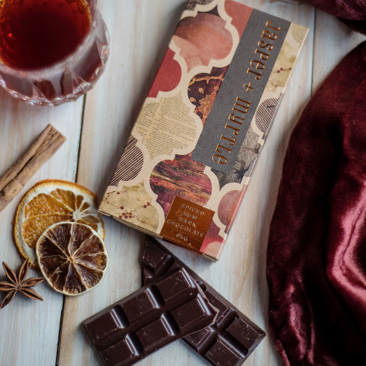 Chocolate Spiced Rum Dark 70g - Jasper & Myrtle