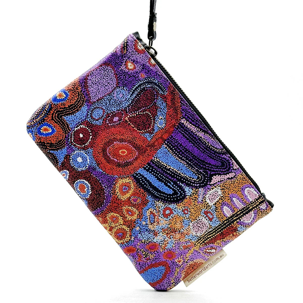 Clutch Bag Leather Printed Andrea Mimpitja Adamson BAAD777 - Better World Arts
