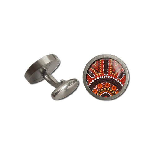 Cufflinks Round Gathering Bushfood - Allegria Designs