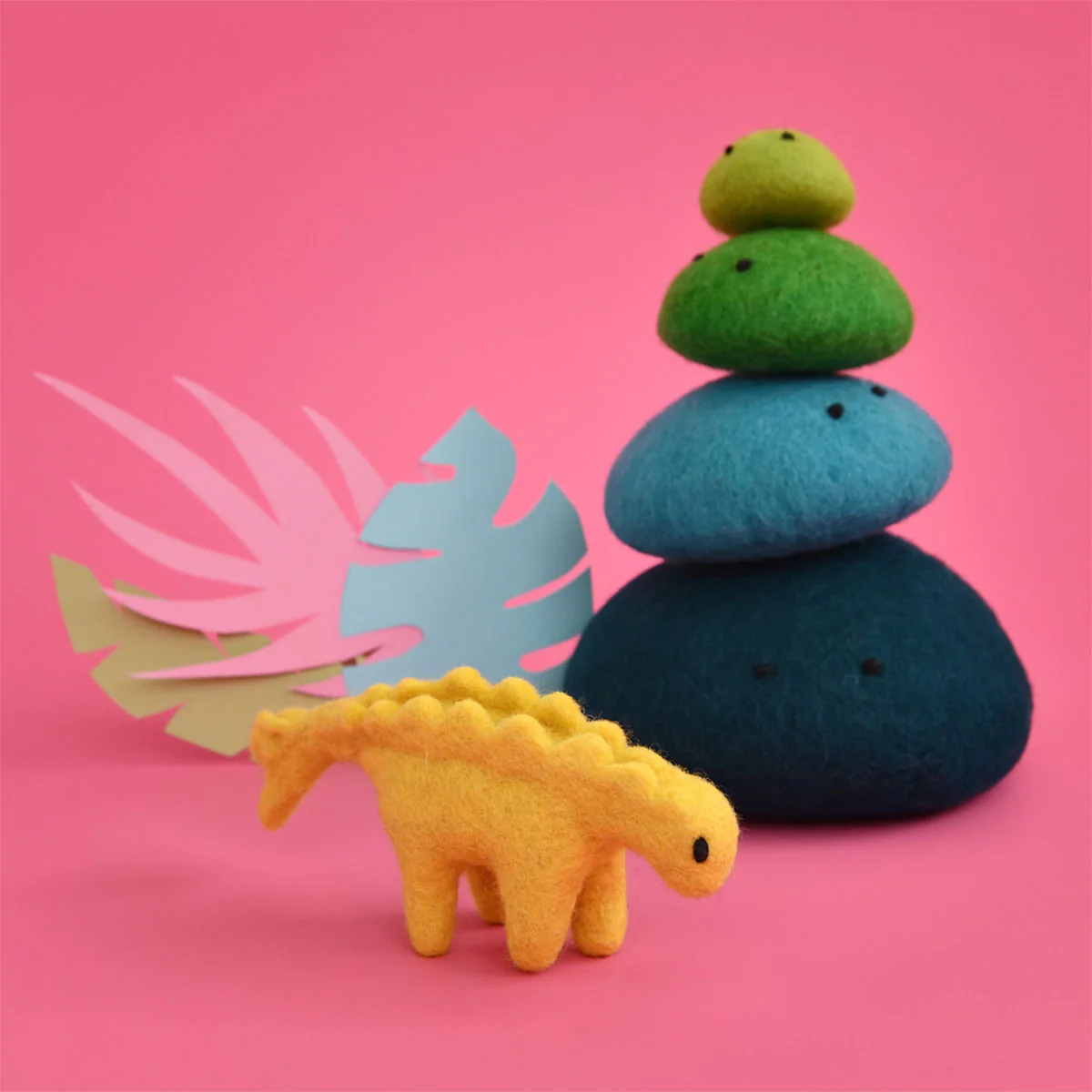 Dinosaur Felt Stegosaurus Mini Yellow - Dashdu