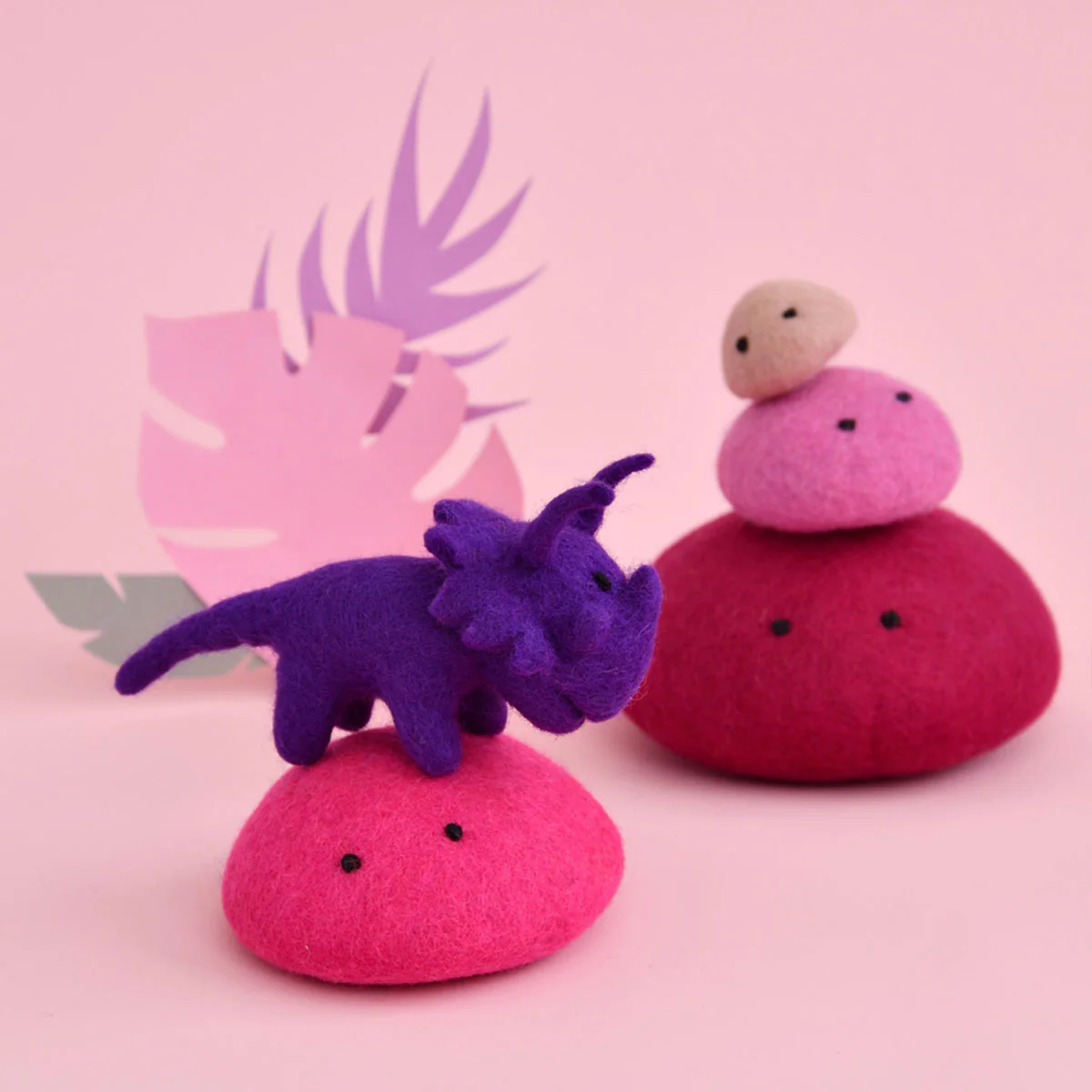 Dinosaur Triceratops Tulip Mini Purple Felt - Dashdu