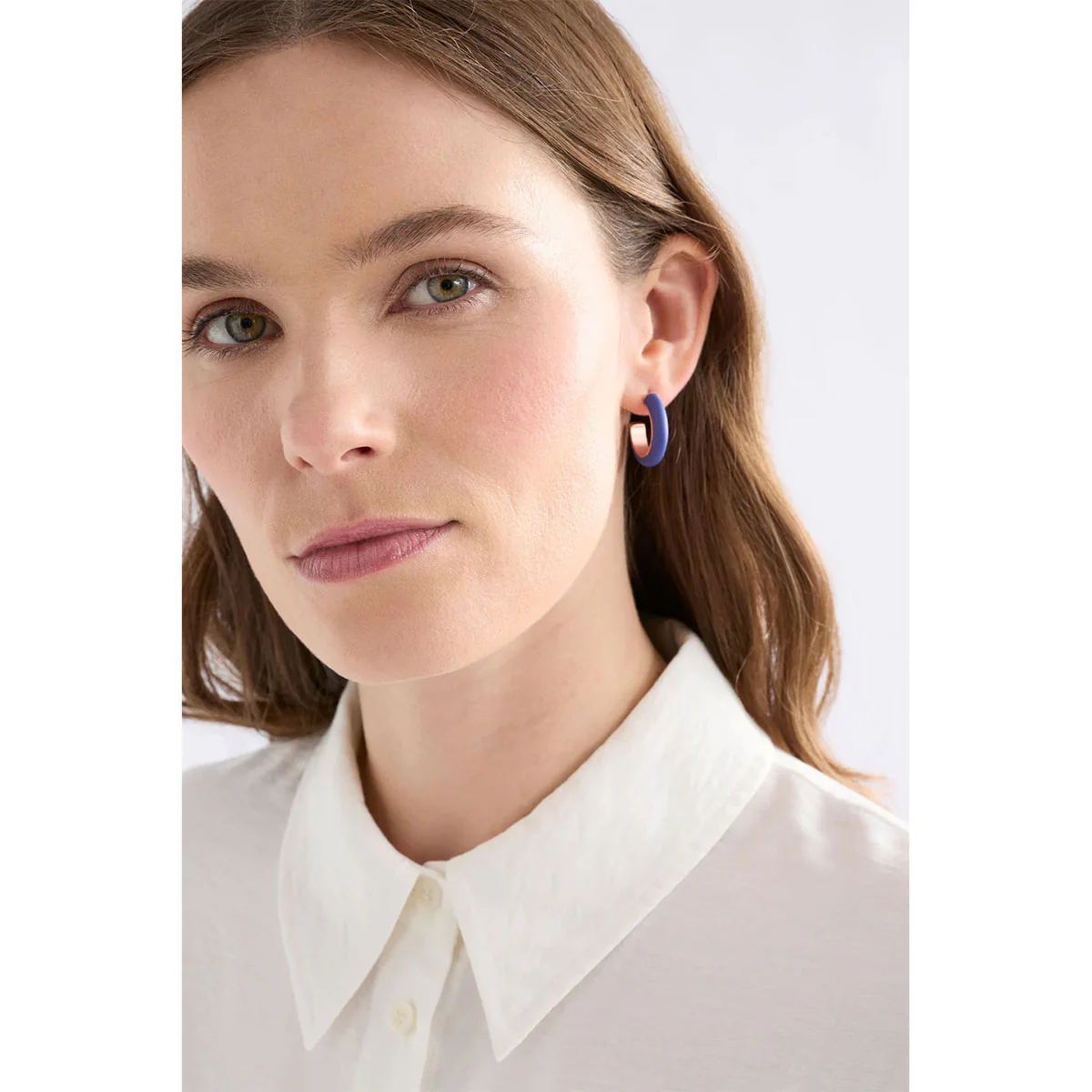 Earring Mini Hoop Emal Dark Olive - Elk Accessories - Image 2
