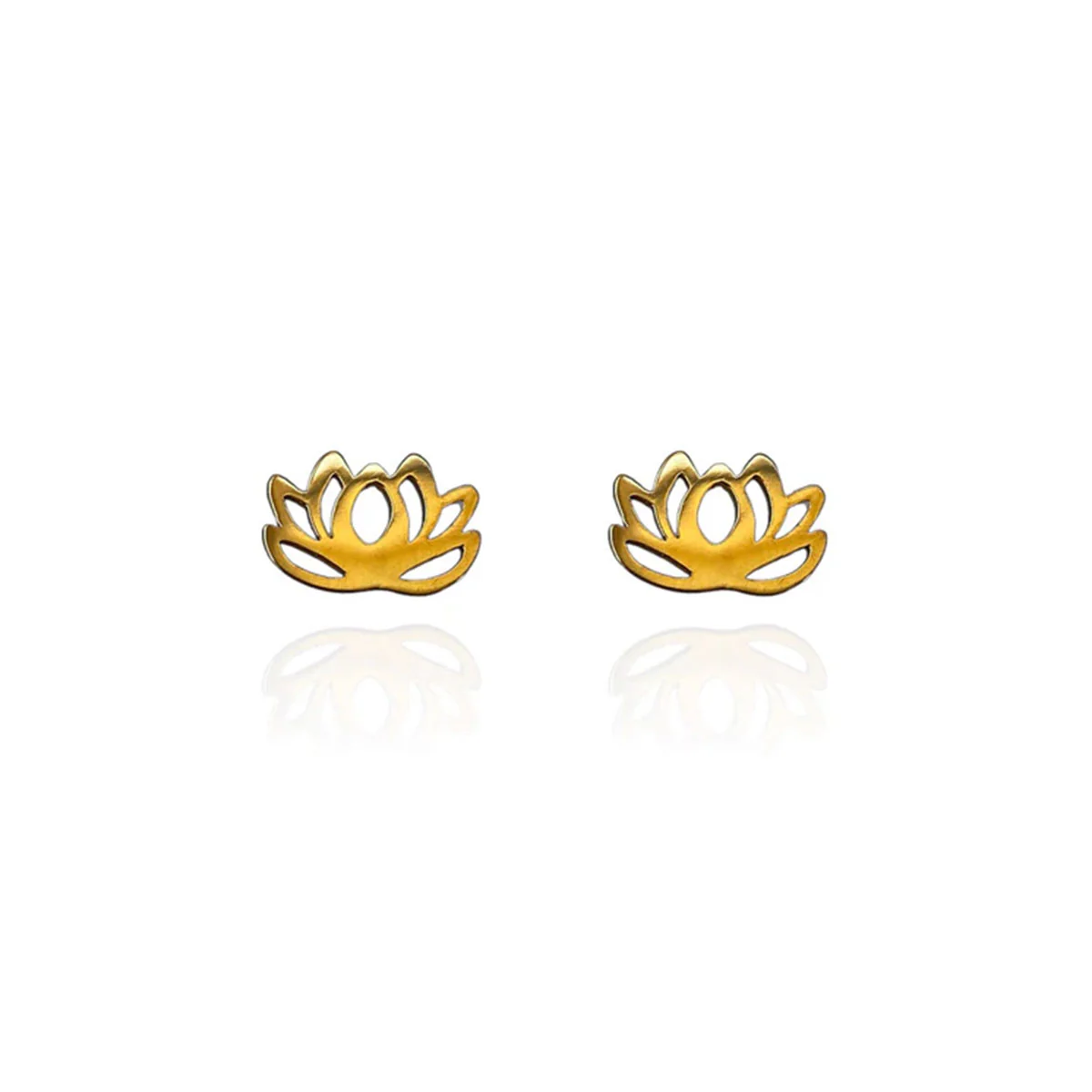 Earrings Lotus Flower Gold Studs - Originals Lab