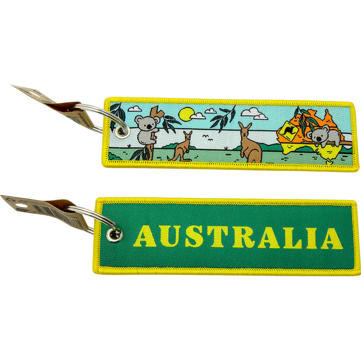 Embroidery Keyring Tag Australia Scene - Explore Engage Enjoy