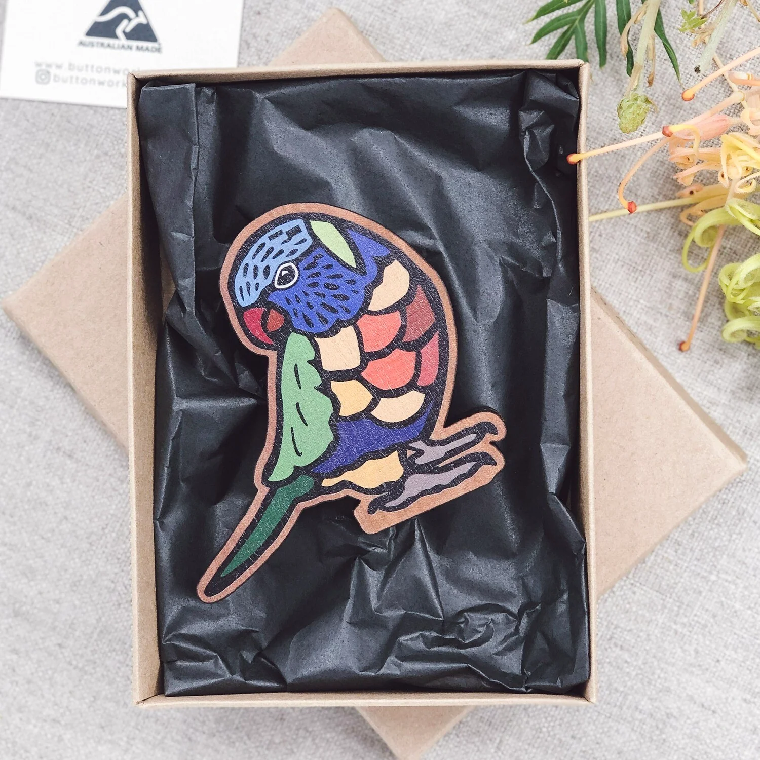 Figurine Wooden Lorikeet - Buttonworks - Image 2