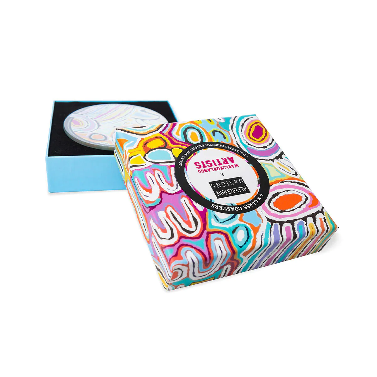 Glass Coaster Set  Judy Watson - Alperstein Designs - Image 2