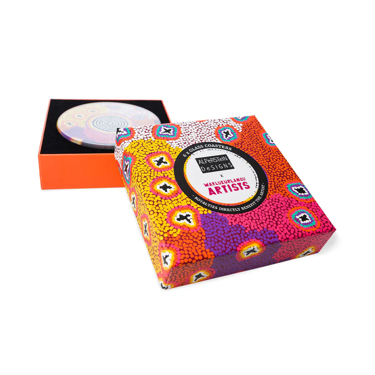 Glass Coaster Set  Ruth Stewart - Alperstein Designs - Image 2