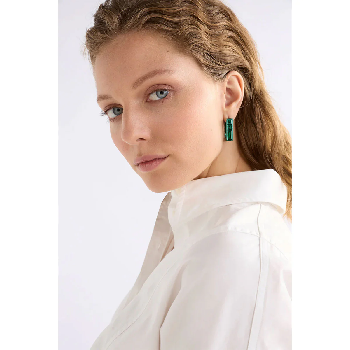 Hoop Earring Jilsa Forest Green Small - Elk Accessories - Image 2