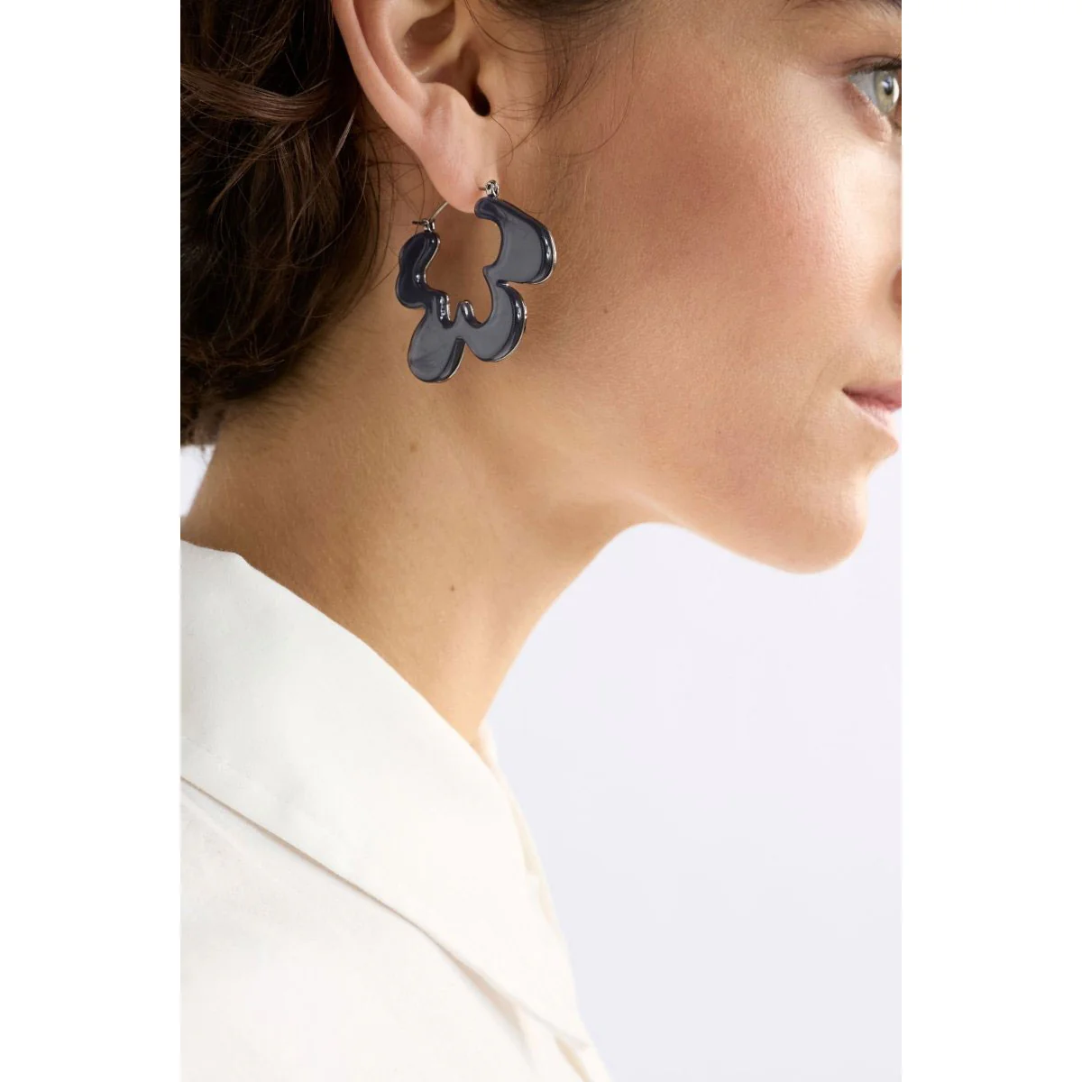 Hoop Earring Lomma Bright Navy - Elk Accessories - Image 2