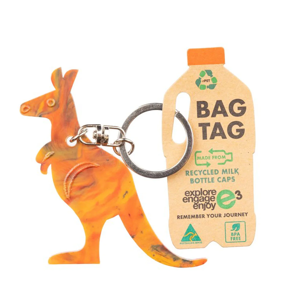 Kangaroo Keyring rPET Australian Made