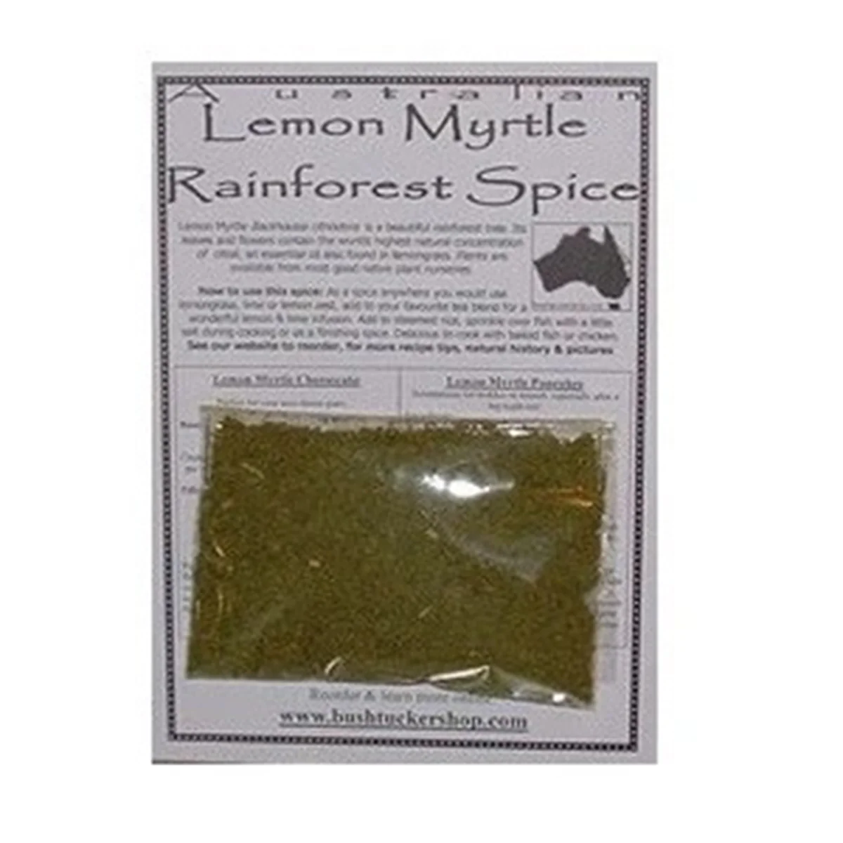 Lemon Myrtle Rainforest Spice Card - Wild Hibiscus