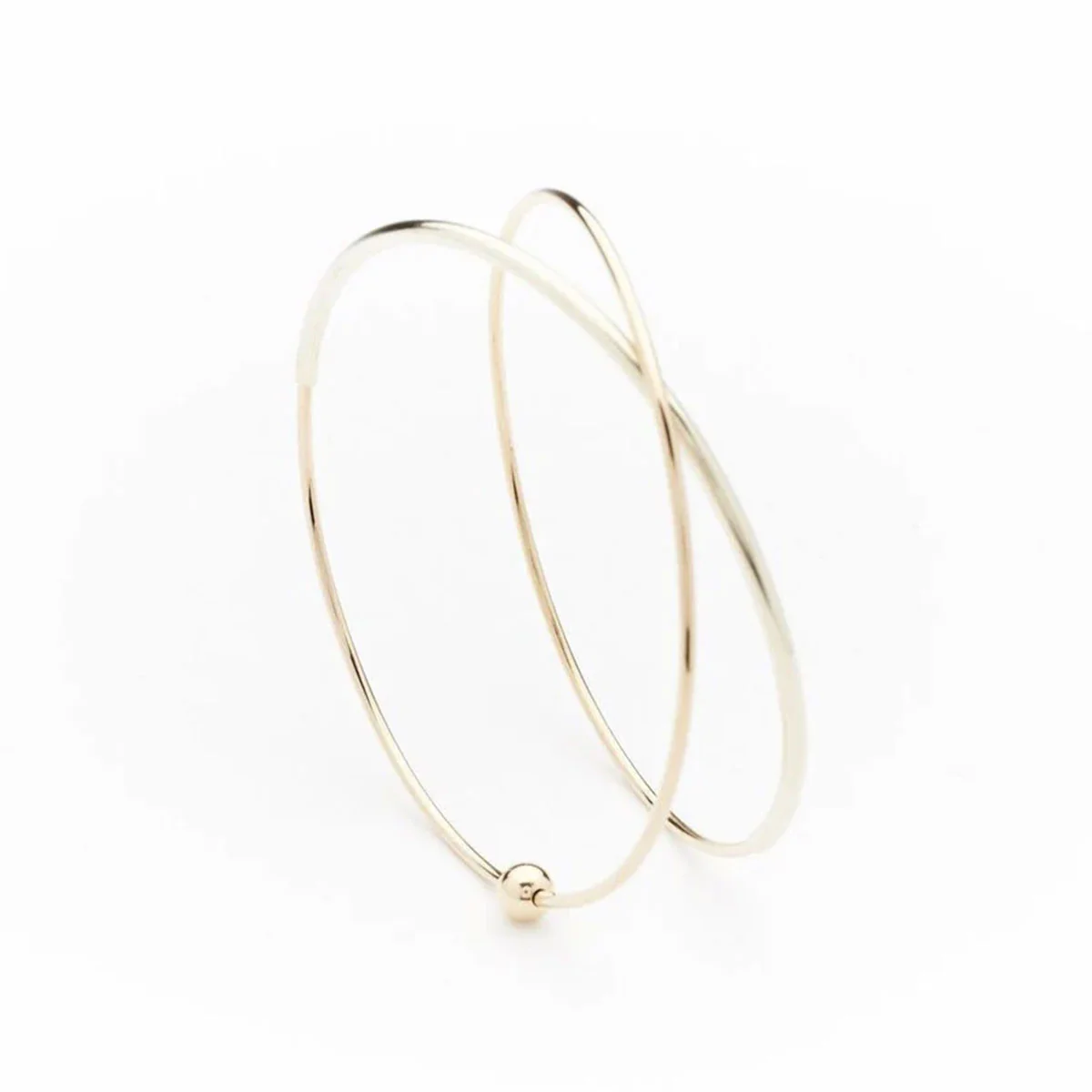 Lunar Bangle Gold Filled Silver Bangle Gold Bead - Amy Tamblyn