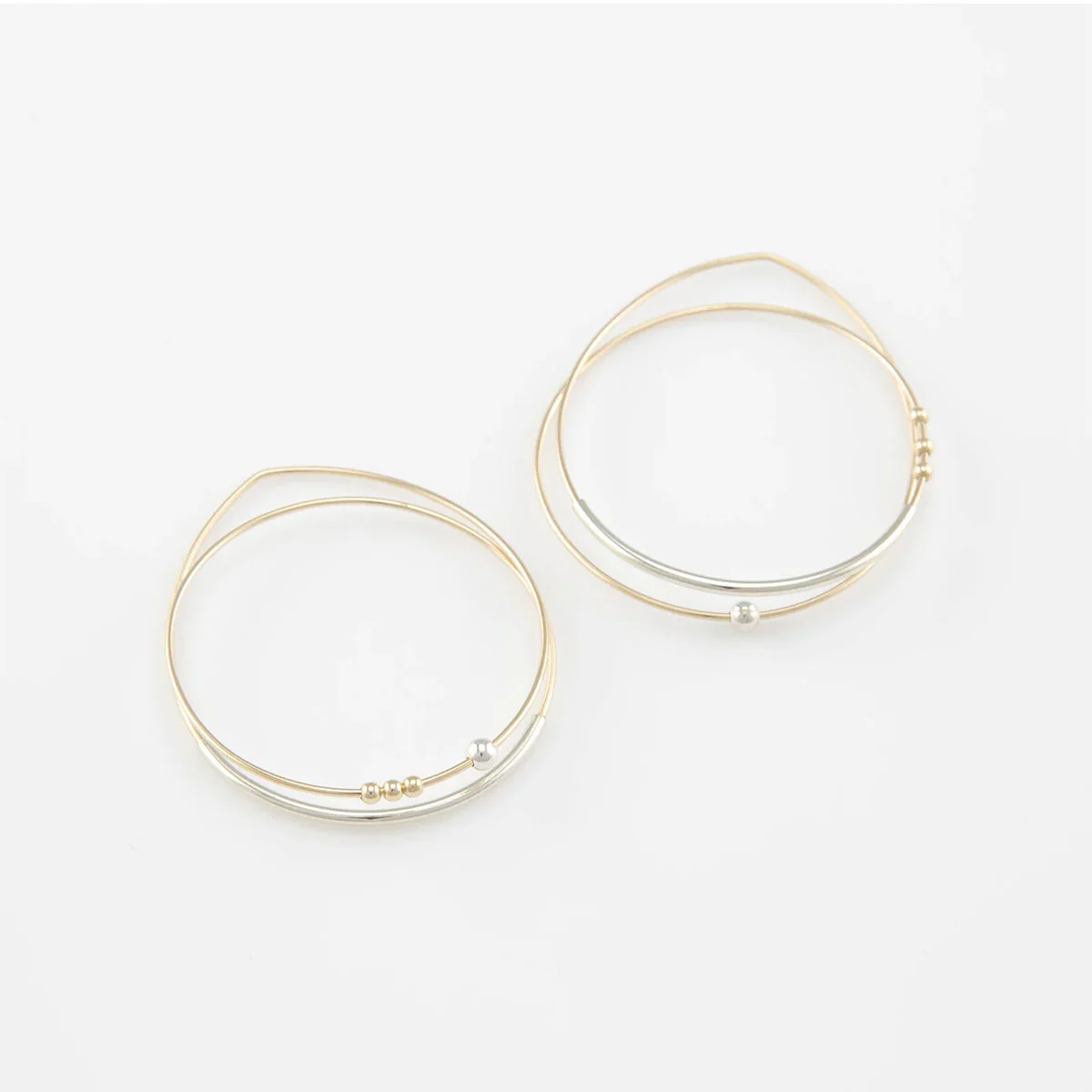 Lunar Hoop Earrings Gold Filled Silver Gold Beads Medium - Amy Tamblyn