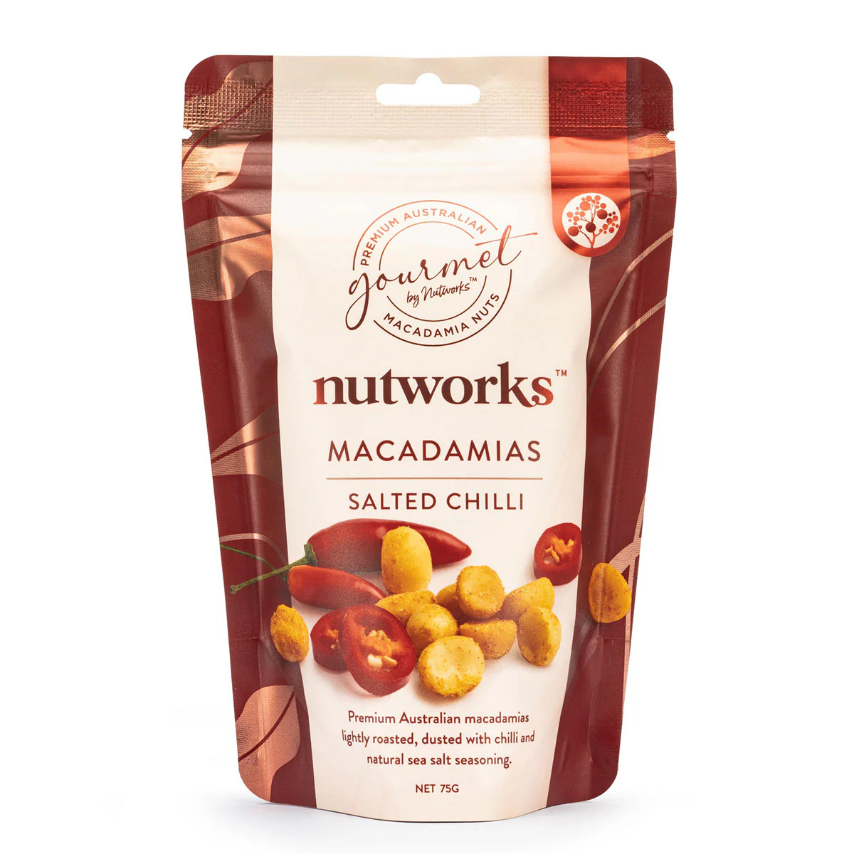 Macadamia Nuts Salted Chilli 75g Nutworks - Gourmet Brands
