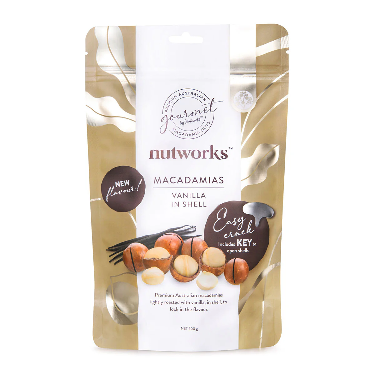 Macadamia Nuts Vanilla in Shell 200g - Gourmet Brands