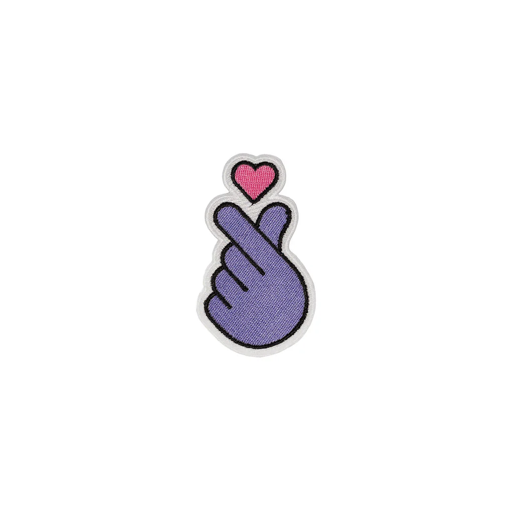 Patch Hallyu Finger Heart Purple Emblem - Explore Engage Enjoy