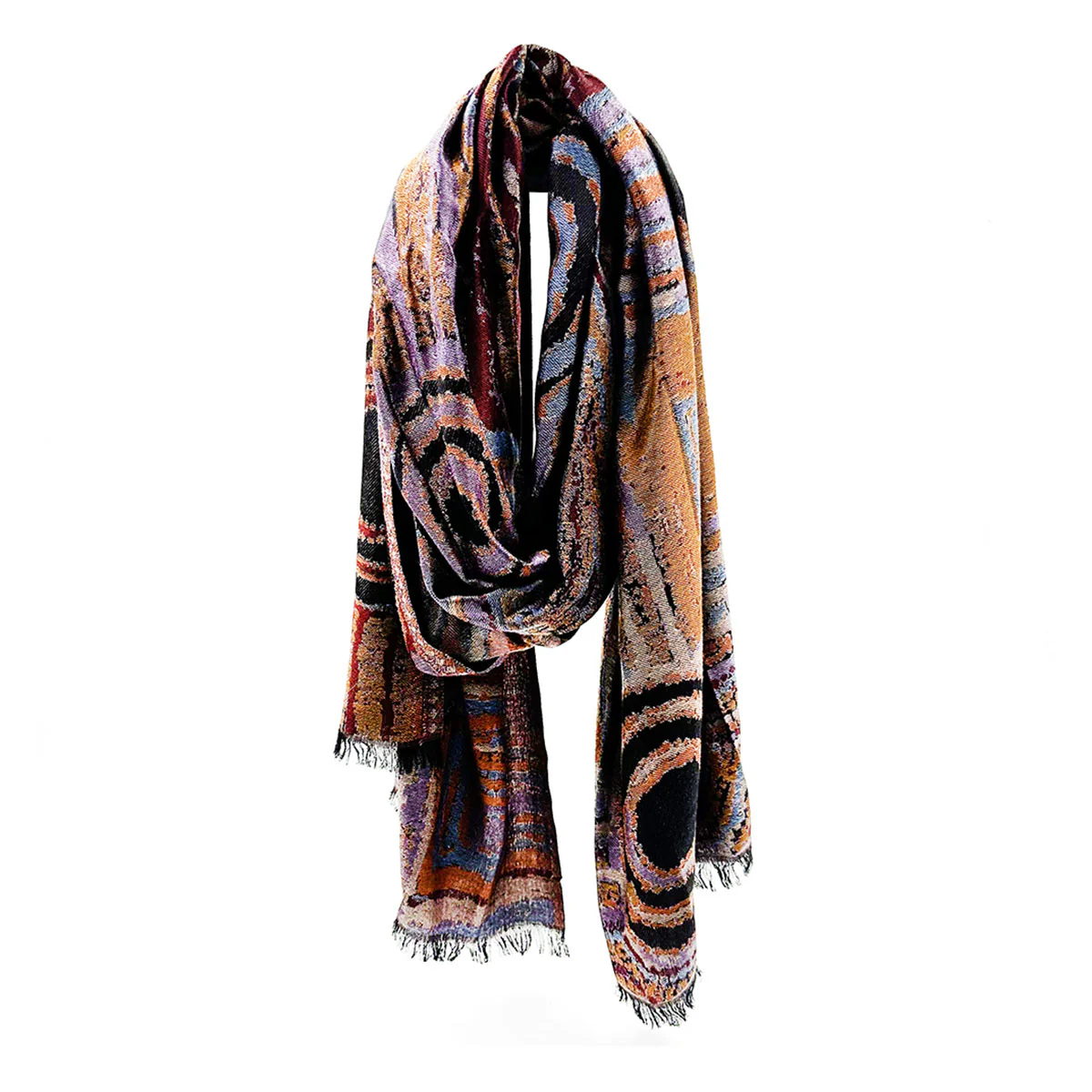 Scarf Lenzig Modal Mary Napangardi Brown AMAB665- Better World Arts