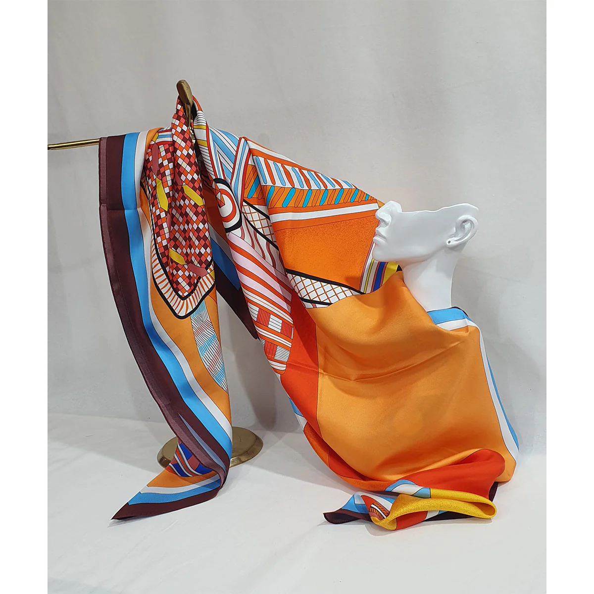 Scarf Silk Orange - Leemisun Textile Art Co - Image 2