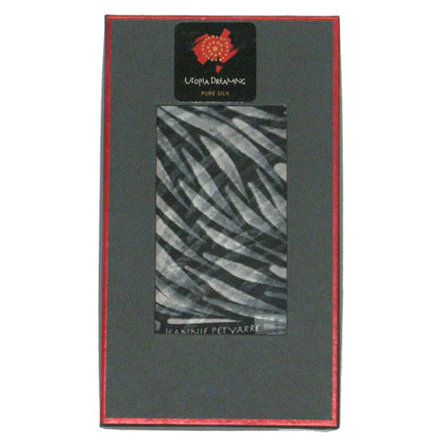 Silk Scarf Jeannie Petyarre Black & White - Utopia