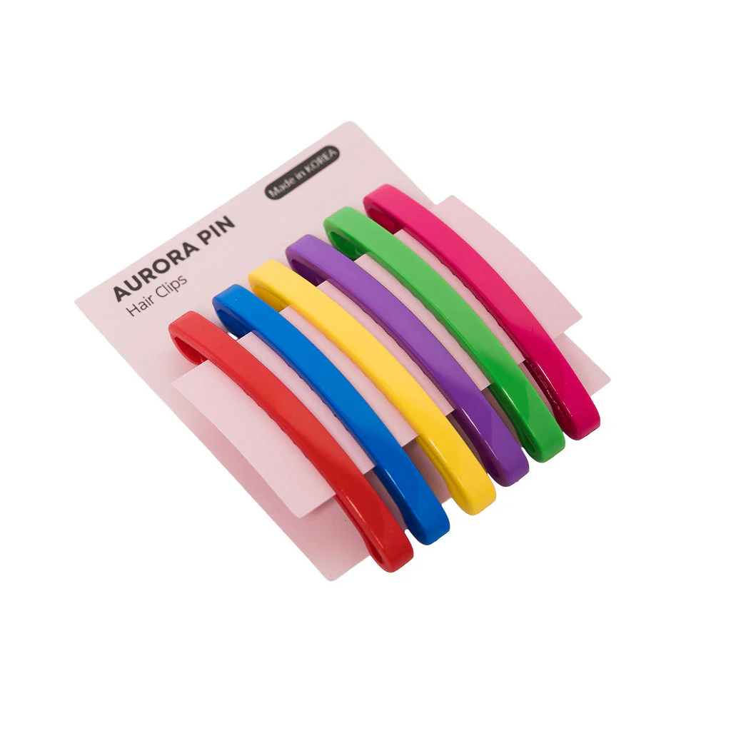 Small Domed Hair Clips 6 Pack Assorted Colours - Viapin