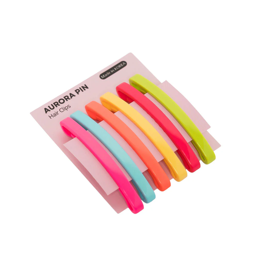 Small Domed Hair Clips 6 Pack Assorted Colours - Viapin - Image 2
