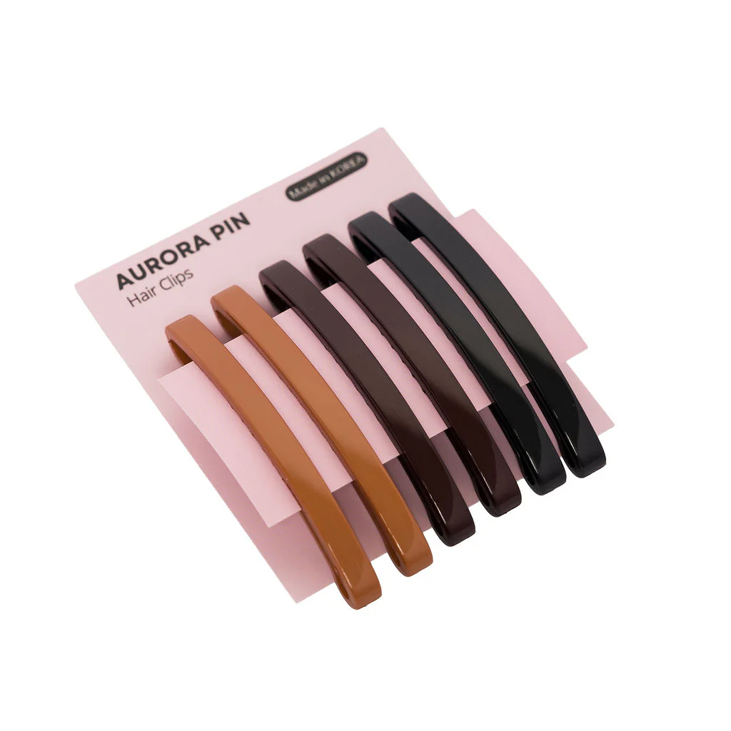 Small Domed Hair Clips 6 Pack Assorted Colours - Viapin - Image 3