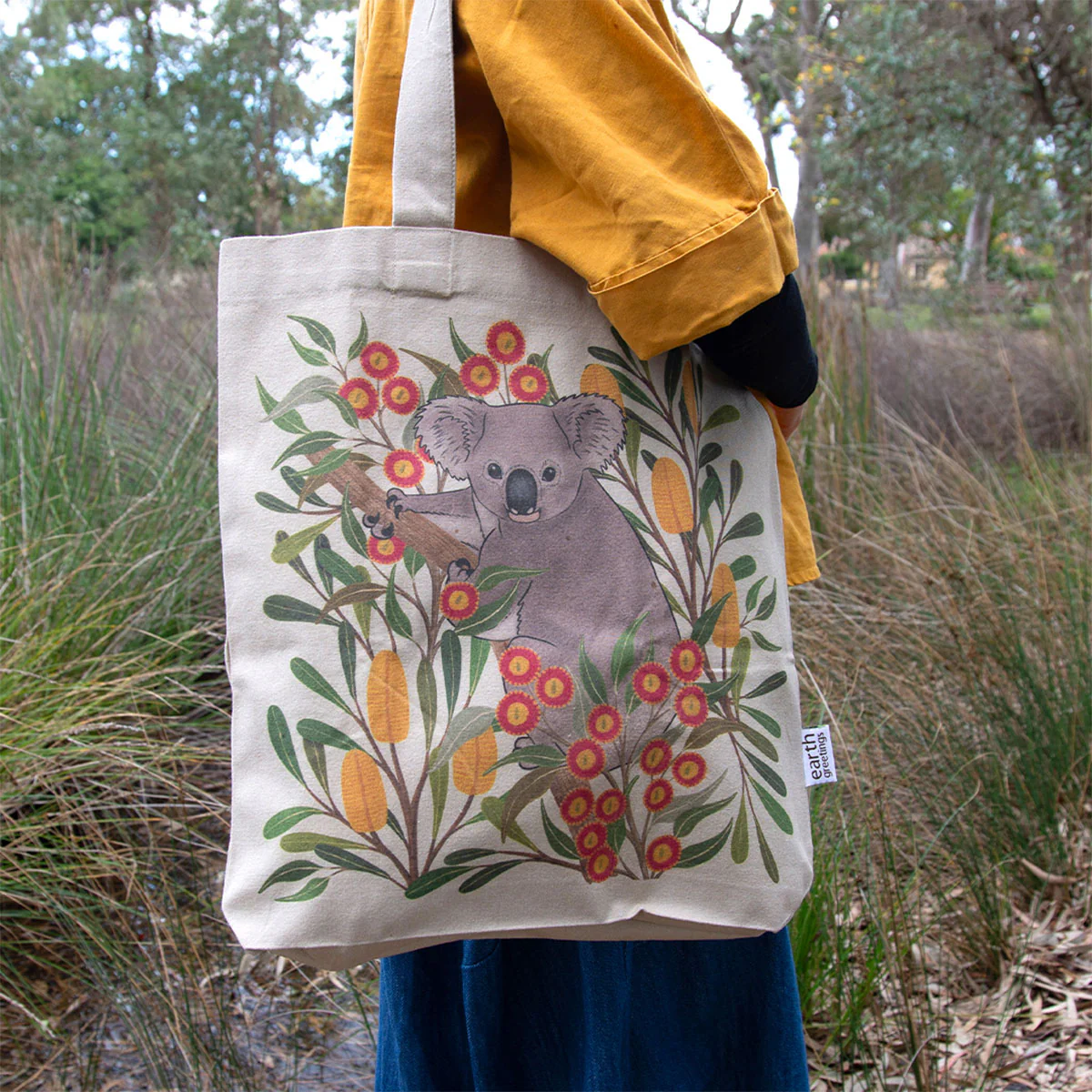 Tote Bag With Pocket Koala Country - Earth Greetings - Image 2