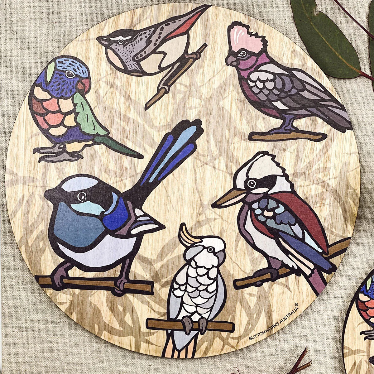 Trivet LRG Coloured Birds - Buttonworks