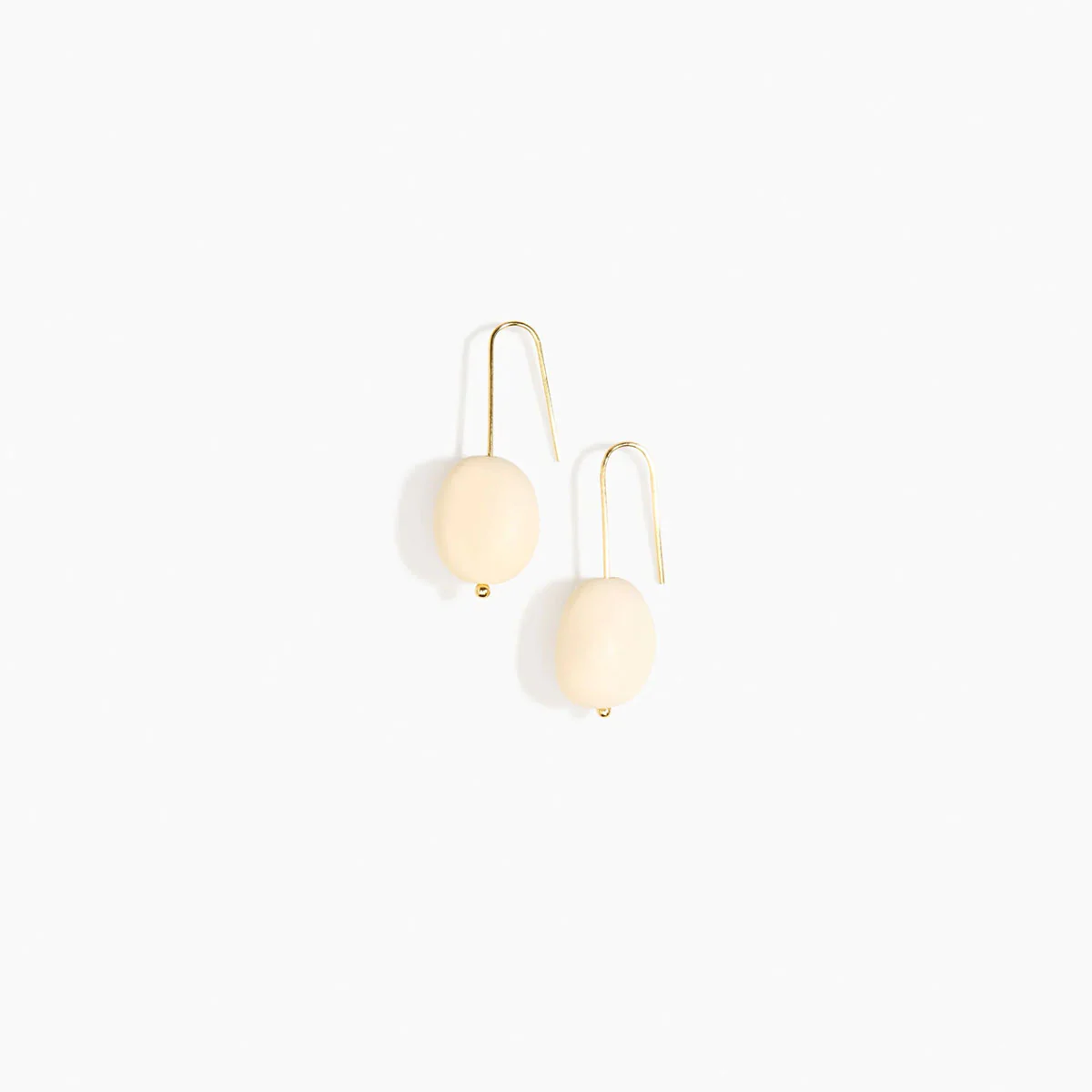 Wire Earrings Earth Cream Gold - Dinosaur Designs