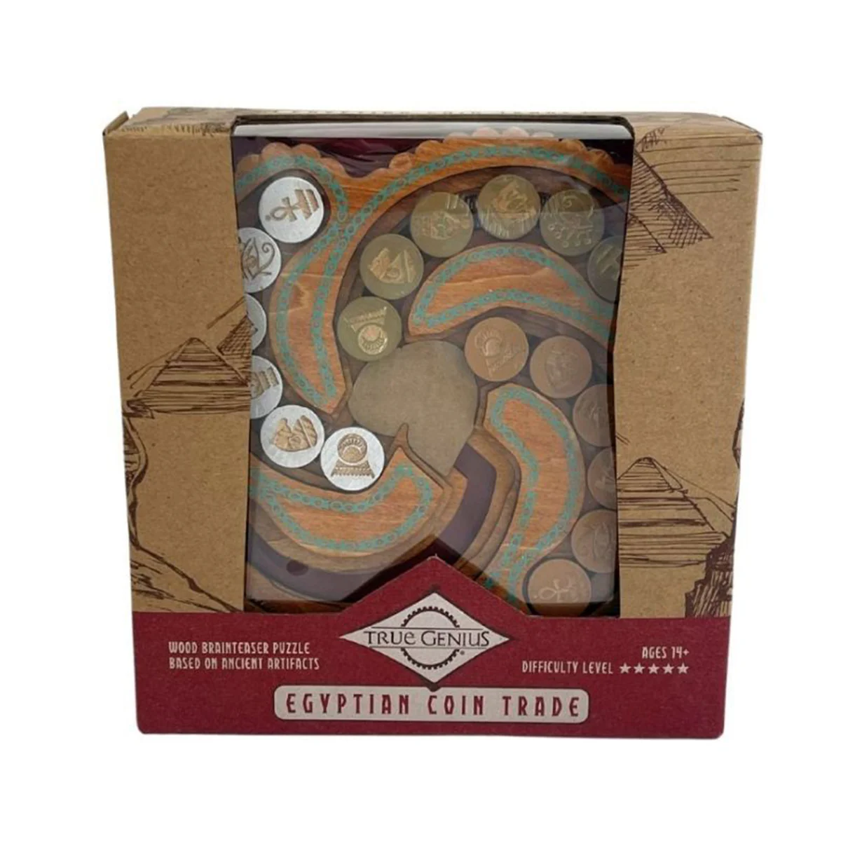 Wood Puzzle Egyptian Coin Trade - True Genius