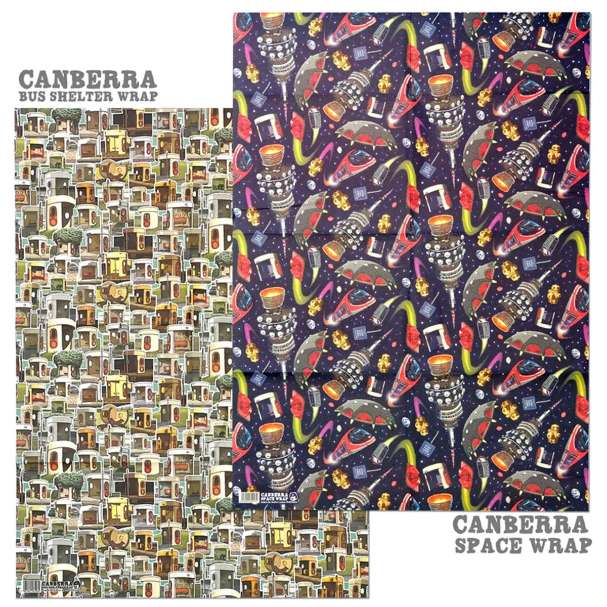 Wrapping Paper Set of 4 Canberra  - Trevor Dickinson - Image 3