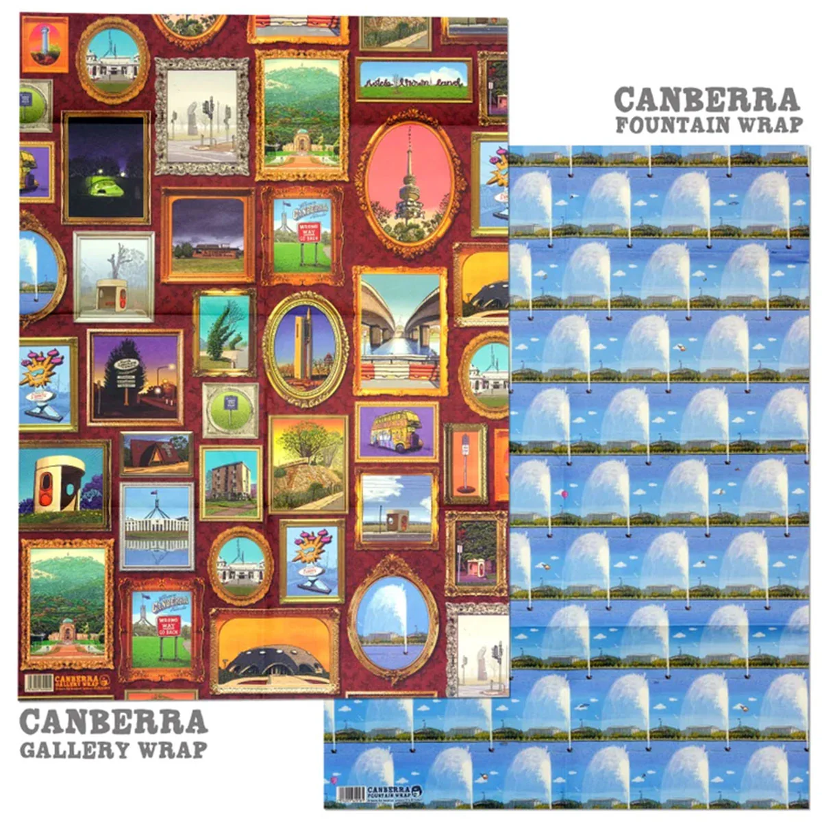 Wrapping Paper Set of 4 Canberra  - Trevor Dickinson - Image 4
